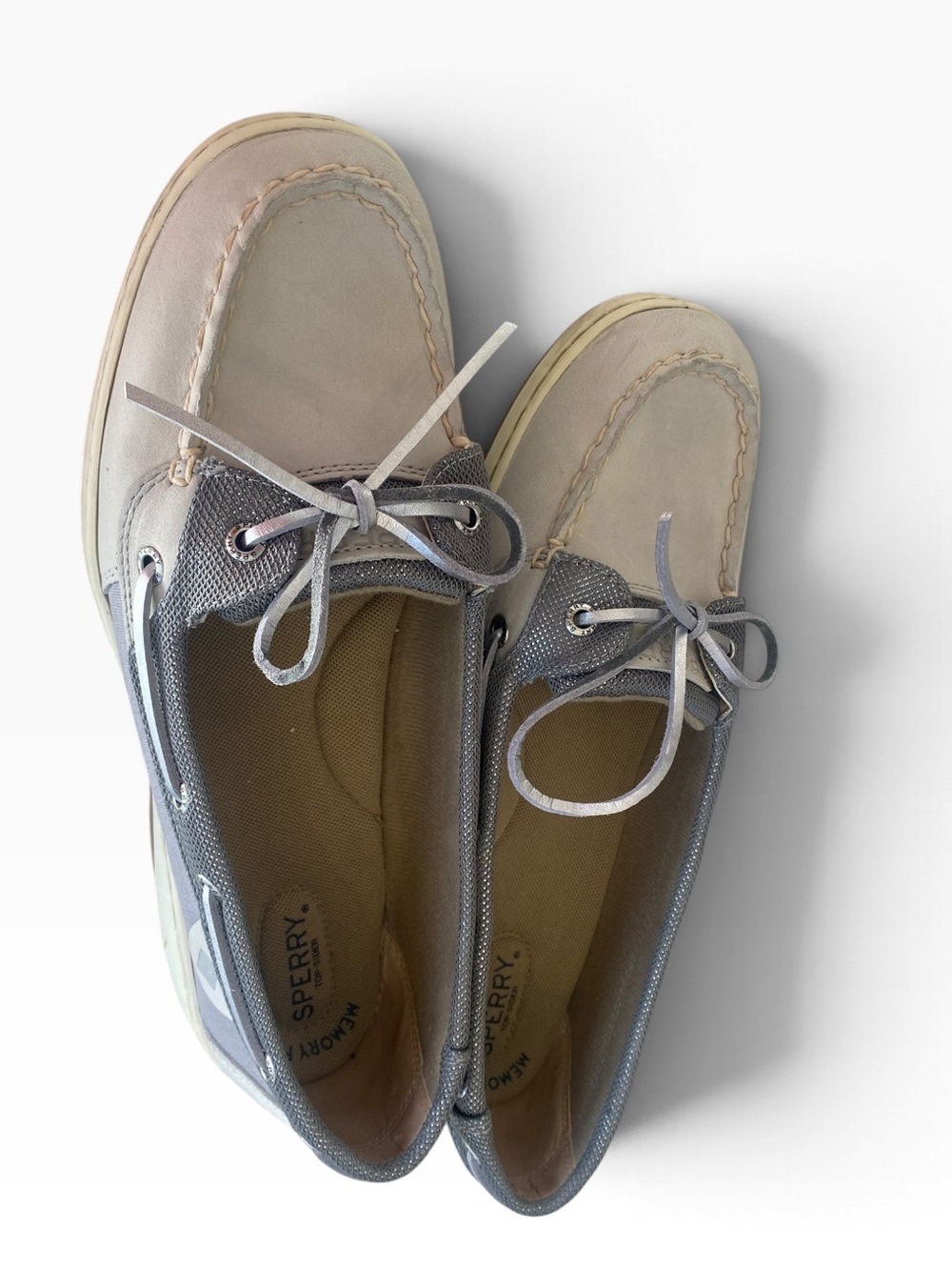 Sperry Gray and Tan Boat Shoes